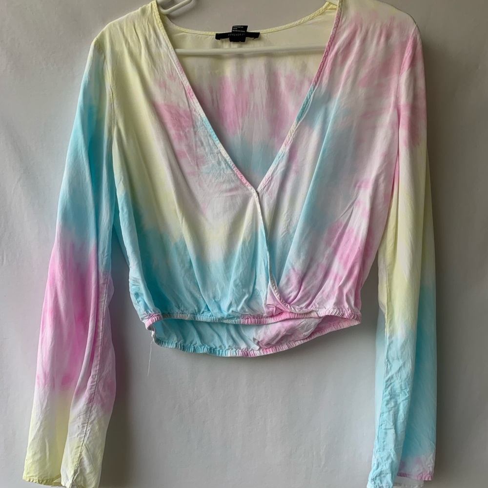 Tie-dye crop top long sleeve